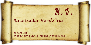Mateicska Veréna névjegykártya